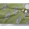 thumbnail image 2 of Soimoi Poly Georgette Fabric Leaves & Floral Block Print Fabric by The Yard 52 Inch Wide, 2 of 3