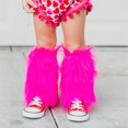 thumbnail image 2 of Faithtur Girl's Faux Fur Leg Warmers Solid Color Soft Cozy Fuzzy Boot Cuff Cover Party Costumes, 2 of 5