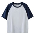 thumbnail image 1 of MIASHUI T-Shirts Garçons Filles Coton Col Rond Basique Superposition Usage Quotidien, Gris, 12-13 Ans, 1 of 3