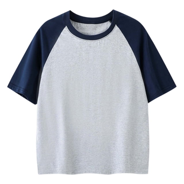 MIASHUI T-Shirts Garçons Filles Coton Col Rond Basique Superposition Usage Quotidien, Gris, 12-13 Ans