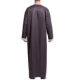 thumbnail image 3 of Men's Muslim Robe Retro Islamic Arab Kaftans for Men Eid Muslim Thobe Dubai Ramadan Daily Clothes, Muslim Shirt Robe with Pockets, 3 of 4