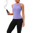 thumbnail image 3 of Charmo Ribbed Seamless Tank Top for Womens High Neck Tops Built in Bra, 3 of 6