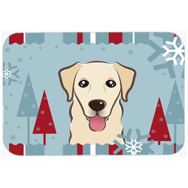 Winter Holiday Golden Retriever Kitchen & Bath Mat, 20 x 30
