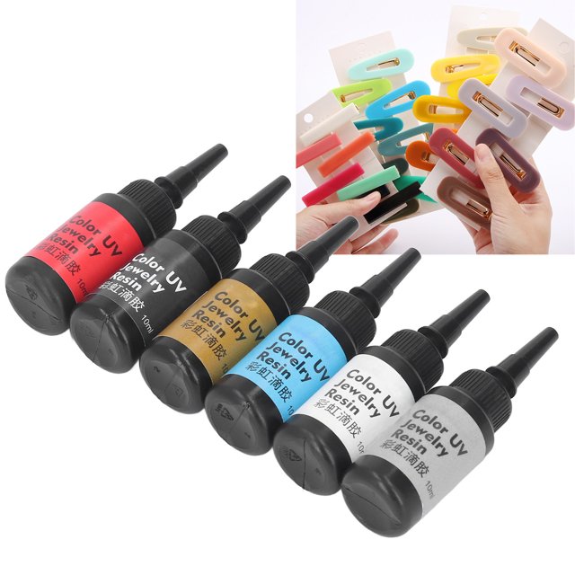 6 Pcs Résine Couleur Vive 10 ml, Résine Époxy pour Projets de Bijoux DIY, Kits de Résine pour Fabrication de Bijoux pour Débutants