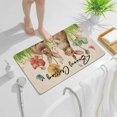 thumbnail image 3 of TopLLC Easter Bathroom Rug, Happy Easter Linen 15.7"x23.6" Cute Rabbit with Flowers Prints Floor Mat, Non-Slip Super Absorbent Entrance Doormat Quick Dry Decorative Carpet Spring Easter Decorations, 3 of 9