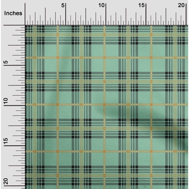 oneOone Viscose Chiffon Fabric Tartan Check Decor Fabric Printed BTY 42 Inch Wide