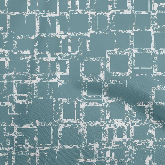 oneOone Polyester Spandex Dusty Teal Green Fabric Geometric Sewing Craft Projects Fabric Prints By Yard 56 Inch Wide-YR