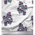 thumbnail image 1 of Soimoi Poly Georgette Fabric Leaves & Floral Block Print Fabric by The Yard 42 Inch Wide, 1 of 3