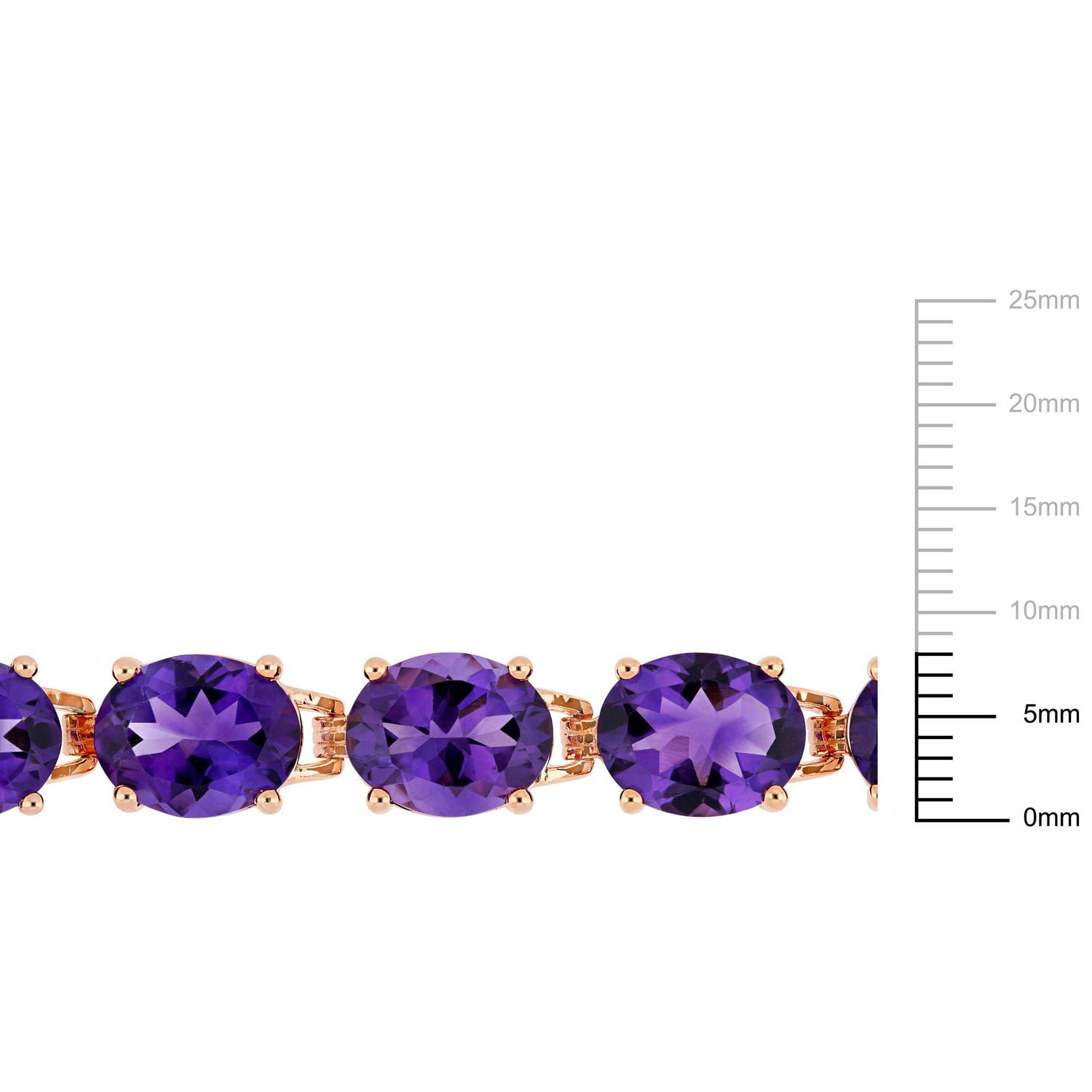 Bracelet à maillons Tangelo avec améthystes de coupe ovale 36 CT PBT en argent sterling, 7,25 po