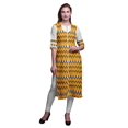 thumbnail image 1 of Bimba Kurti Longue Droite pour Femmes Imprimée Indienne en Rayonne Slub Tunique à Manches 3/4, 1 of 6