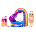 thumbnail image 4 of Rainbow High Littles Pool Day Playset + Small Doll (Pink 5.5”), 4 of 7