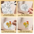 thumbnail image 4 of 34Pcs Floral Chicken Water Soluble Hand Sewing Stabilizers 8.3"x11.7" Flower Chiken Embroidery Pattern Stabilizer 4 Sheets Animal Stick and Stitch Embroidery Paper Sticker, 4 of 7
