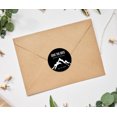 thumbnail image 2 of Darling Souvenir Round 45 Pcs Snowy Mountain Save The Date Stickers Personalized Bride Groom Names And Date Envelope Seals - Black, 2 of 4