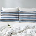thumbnail image 4 of Erosebridal Gradient Gray Blue Bed Sheets Set King Size, Geometry Striped Bedding Sets King Size 4pcs, 4 of 7