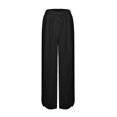 thumbnail image 3 of Diufon Wide Leg Pants for Women Button Down Cotton Linen Straight Pants Casual Solid Color Side Split Trousers, 3 of 4