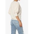 thumbnail image 4 of Haut Côtelé Décontracté à Manches 3/4 Dolman Col Bateau pour Femmes, 4 of 7