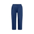 thumbnail image 4 of Timegard Womens Capri Pants Straight Leg Elastic Waisted Button Summer Casual Crop Pants with Pockets, 4 of 4