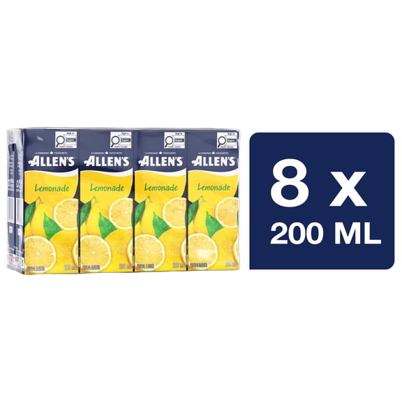 Allen's Lemonade Juice Boxes 8 x 200 ml