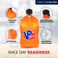 thumbnail image 3 of VP Racing Contenant de Rangement pour Liquides 3572-CA Motorsport; Orange; 5,5 Gallons; Autoportant; Polyéthylène; Forme Carrée; avec Bouchon; Simple, 3 of 9