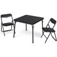thumbnail image 1 of YUSAZENS 3-Piece Folding Card Table and Chair Set, Upholstered Activity Set with Portable Metal Frame, Great for Eating, Reading & Playing Indoors and Outdoors,Black, 1 of 8