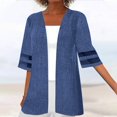 thumbnail image 2 of PENGXIANG Cardigan Ouvert pour Femmes Manches Courtes Léger Habillé Veste Décontractée d'Automne, 2 of 5