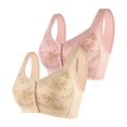 thumbnail image 1 of FhsagQ Soutien-Gorge Femmes Soutiens-Gorge Justaucorps Résille 2 Pcs Confortable pour Femmes Grande Taille Ouverture avant à Boutons Milieu et Âge Avancé Rassemblement Sans Armature Confortable et Soutiens-Gorge pour Femmes Noir Soutiens-Gorge Femmes Résille 46, 1 of 3