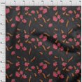 thumbnail image 3 of oneOone Polyester Lycra Dark Gray Fabric Leaves & Flower Craft Projects Decor Fabric Printed By The Yard 56 Inch Wide, 3 of 4
