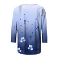 thumbnail image 5 of CEHVOM T-shirt Mode Femme Imprimé Ample Manches 3/4 Blouse Col Rond Tops Décontractés Liquidation, 5 of 5
