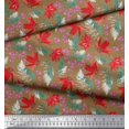 thumbnail image 2 of Soimoi Poly Georgette Fabric Spruce Leaves & Lily Floral Print Fabric by Yard 42 Inch Wide, 2 of 3