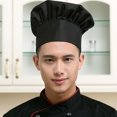 thumbnail image 2 of Chef Hat Adult Adjustable Elastic Baker Kitchen Cooking Chef Cap(Black), 2 of 3