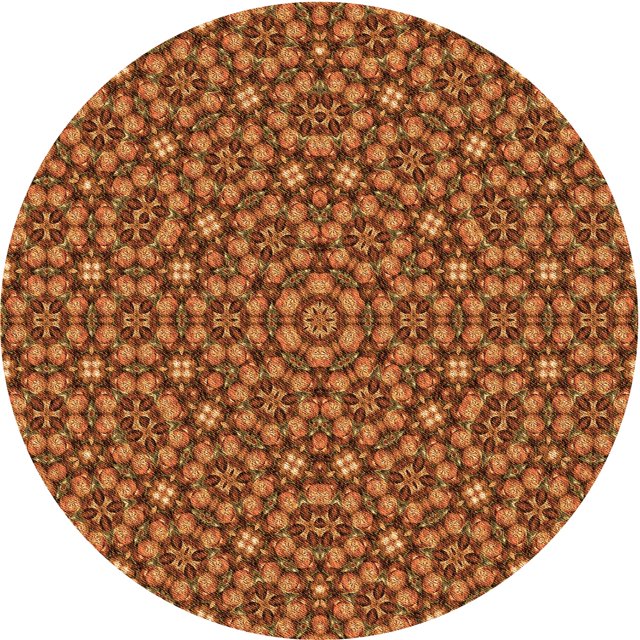 Ahgly Tapis Rond Lavable en Machine Intérieur Transitionnel Orange, 4 Pieds Rond