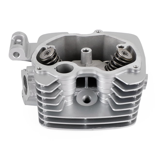 Cylinder Head For Honda CG 150 CG150 162FMJ Engines Includes Valves. A silver aluminum air-cooled cylinder head with visible valve springs, designed for 150cc 4-stroke engines. Compatible with Honda XR125, CG125, CG150, and various 150cc China dirt bikes, ATVs, pit bikes, and quads. Features a 62mm bore and larger valve area for enhanced performance. Ideal for replacement or upgrade of faulty units.