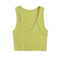 thumbnail image 1 of AherBiu Camisole Tops for Women Summer V Neck Low Cut Ribbed Knitted Slim Fitting Stretchy Solid Color Cropped Tank Tops, 1 of 3
