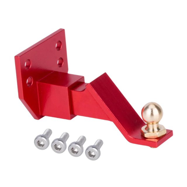 lionlar Support d'Attelage de Remorque Réglable, Récepteur d'Attelage pour Chenilles RC 1/10, Jouet, Rouge