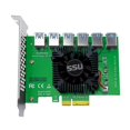 thumbnail image 1 of MesaSe Hot PCI Express X4 20Gb 1 To 6 Riser Card PCI-E To PCI-E Adapter PCIE Slot 4X To 16X USB 3.0 Riser Extender For Bit Miner Mining, 1 of 5