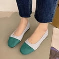 thumbnail image 4 of Casual Shoes For Women, Color-Block Canvas Slip-On Flats with Round Toe and Soft Sole for Spring and Summer, Large Sizes Available, 4 of 5