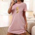thumbnail image 1 of Mefallenssiah Nuisette Courte Surdimensionnée pour Femme, Mode, Imprimé sur la Poitrine, Manches Courtes, 1 of 7