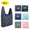 thumbnail image 1 of Amerteer 6 Pcs Reusable Grocery Bags, Grocery Tote Foldable into Attached Pouch, Ripstop Polyester Reusable Shopping Bags, Eco-Friendly Purse Bag Washable, Durable and Lightweight, 1 of 6