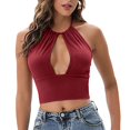 thumbnail image 2 of Women Solid Color Sleeveless Sexy Casual Vest Top, 2 of 6