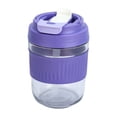 thumbnail image 2 of Glass Double Drinking Mug with Straw Lid | 400ml Insulated Portable Cup | 360° Leak-Proof | Heat Resistant | Phone Stand Function | Macaron Colors | 1-Piece, 2 of 6
