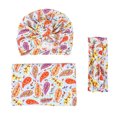 thumbnail image 1 of Newborn Swaddle Printed Wrap Quilt Photography Wrap Cloth + Hat + Headband 3-Piece Set, 1 of 3