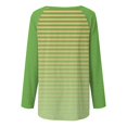 thumbnail image 5 of Hauts pour Femmes Tendance Col Rond Manches Longues Raglan Chandail-Over Hauts Mode Automne Décontracté Rayé Ample Blouses Surdimensionnées Hauts Manches Longues Automne P-106 Jaune G, 5 of 5