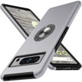 thumbnail image 1 of KOMI for Google Pixel 8 Pro Case, Slim Tough Rugged Shockproof Protective Pixel 8 Pro Phone Case with Metal Ring Kickstand for Google 8 Pro Case, Silver, 1 of 5