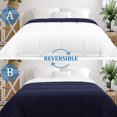 thumbnail image 3 of PiccoCasa Queen Soft Lightweight Down Alternative Comforter White&Navy Blue, 3 of 7