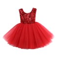 thumbnail image 1 of Girl Sleeveless Sequin Dress Princess Mesh Party Dresses, 1 of 6