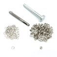 thumbnail image 1 of Eyelet Punch Tool + Hole Punch + 100 Sets Silver Eyelets Grommet DIY Leather Craft Tools Set, 1 of 7