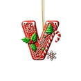 thumbnail image 2 of Hbdhejl 26 Pcs Lettres Rouges Décorations de Sapin de Noël Lettres de Canne de Bonbon avec Motif de Baies Mini Alphabet Ornements Suspendus Fête Maison Sapin de Noël Acrylique 2D, 2 of 4