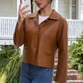 thumbnail image 3 of Veste en Cuir Femme Coupe Ajustée/veste Femme Hiver Décontractée, Fête, 3 of 7