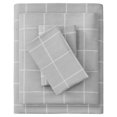 thumbnail image 1 of Beautyrest Ensemble de Draps en Flanelle 100 % Coton Surdimensionné en Gris à Carreaux, 1 of 8
