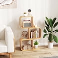 thumbnail image 2 of Costway 1 PCS 2 Tier S-Shaped Bookcase with 2 Open Cubes Geometric Corner Display Shelf, 2 of 9